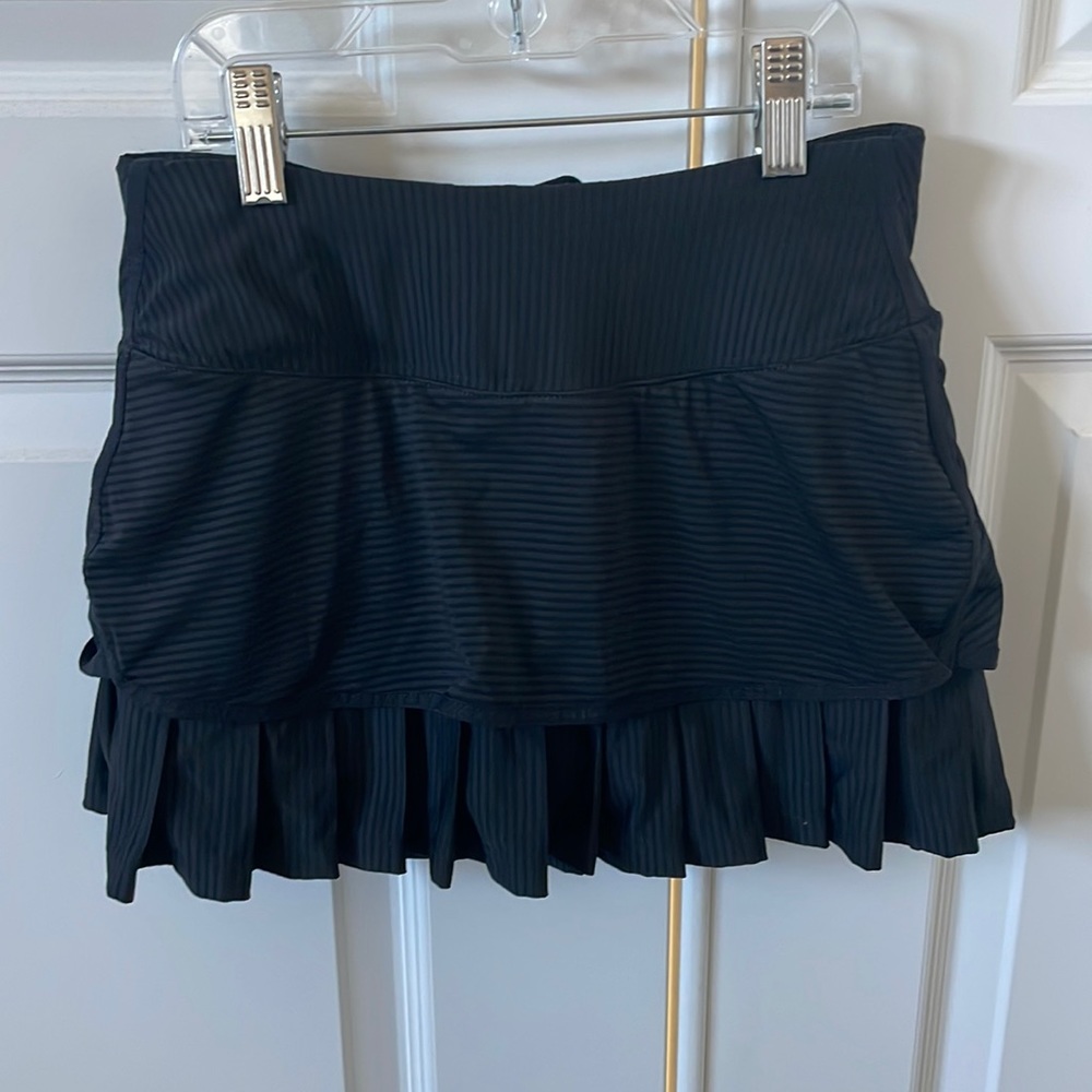 Athleta Black Striped Athletic Skort